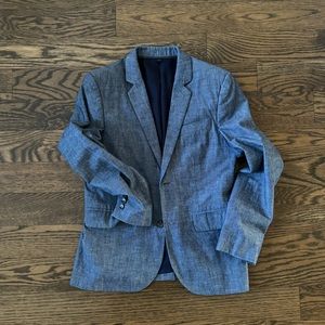 J. Crew- Crewcuts ludlow blazer in chambray. Boys size 12.